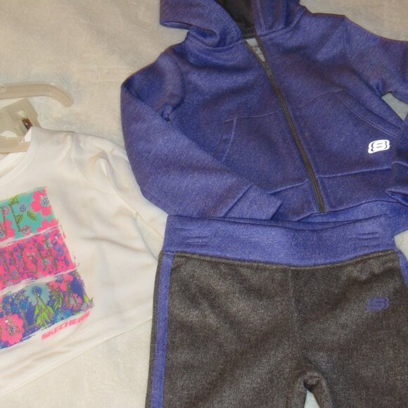 Skechers Purple/Gray 3 Piece Set NWOT 18 Months - Picture 1 of 12